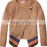 Girls Oblique Placket Cardigan Sweater Design thumbnail-1