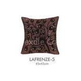 18 X 18 Applique Large Pillow Covers Cozy Brown For Living Room Couch , Invisible Zipper