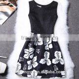 Girl Amazing Flower Printed Princess Holiday Dress/ Girl Sleeveless Knee Length Princess Dress/new Design Girl Printed Dress thumbnail-6