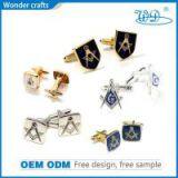 Custom Personalized Copper Metal Cuff Link Silver Gold Plated Enamel Masonic Cufflinks
