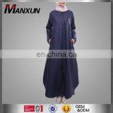 Muslim Jubah New Style Long Sleeves Abaya in Dubai Half Buttons Maxi Islamic Dresses thumbnail-1