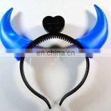 cheap party plastic funny LED flashing lighted blue Devil Horns Headband PH-0080