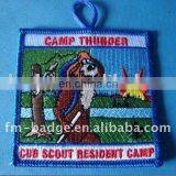 2015 Wholesale Cheap Custom Embroidery Patch for Clothing,rectangle Shape Camp Animal Embroidered Badge/emblem China Manufacture
