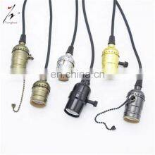 Best Seller Vintage Pendant Light Fixtures Aluminum Edison Bulb Lamp Holder E27 E26 With Zipper Switch thumbnail-5