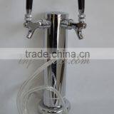 Two Tap 3" Stainless Steel Body Beer Tower,1/4" Beer Line, Dispensing