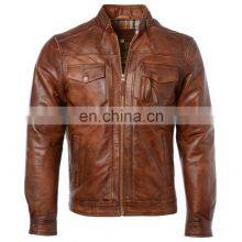Fashion Men Black Lamb Leather Jacket/men Leather Jackets/Pakistan Leather Jackets Plus Size thumbnail-4