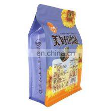 Resealable Flat Plastic Stand up Food Pouch Alunimum Foil Snack Packaging Square Bottom Seeds Bag Pouch With Ziplock thumbnail-5