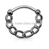 Chain 316L Surgical Steel Septum Clicker Nose Piercing Body Jewelry thumbnail-1
