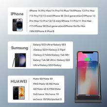 Free Foldable Phone Holder With Wireless Chargers 15W for IPhone 8 X Portable Charging Universal Desk Fast Wireless Charger thumbnail-5