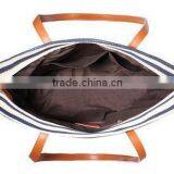 2016 Fashion Stripe Canvas Designer Handbag Ladies Leisure Bag Wholesale thumbnail-3