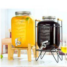 Juice Can Glass Beverage Dispenser - Large Capacity Glass Jar With Built-in Spigot, Ideal for Home Parties and Daily Use thumbnail-4