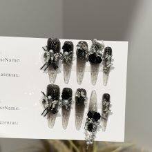 Wholesale Price Customized False Nail Dark Gothic Light Luxury for Special Occasions thumbnail-4