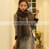 Wholesale New Tassel Wool Acrylic Pearl Fashion Ladies Shawls and Scarves Pashmina thumbnail-2