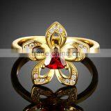 LKN18KRGPR734 18K Real Gold Plated Ruby Diamond Ring thumbnail-4