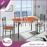 Foshan Furniture Rectangular Mdf Green Pvc Dining Table Pictures of Dining Table Chair thumbnail-3