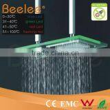 Square Glass RGB Rainfall Shower Head Water Glow LED Tap Square Shower Head thumbnail-1