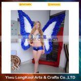 2016 High Quality Handmade Adult Feather Angel Wings Blue and White Fairy Wings