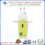 5V 2.1A Dual USB Wall Charger,Universal Wall Socket USB Charger With CE&RoHS-Green thumbnail-1