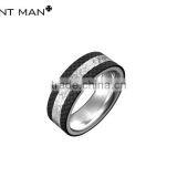 Fashion 8mm Titanium Rings Bands for Men High Polish Wedding Band Carbon Fiber Titanium Ring Band thumbnail-1