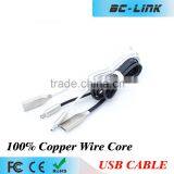 Newest Zinc Alloy Connector Micro USB Data Cable for Samsung Huawei Xiaomi Mobile Phones thumbnail-1