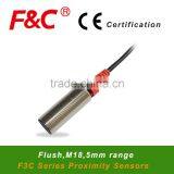 F&C M18 F3C-18ES05 Series, 12~24v DC Switching Transducer, Short Housing Type, Flush Position Transducer