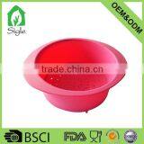 100% Food Grade Top Quality Food Grade Kitchenware Round Silicone Strainer With Handle to Wash Vegetable Fruit thumbnail-3