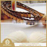 Elegant Velvet Double Wrap Leather Bracelet thumbnail-1