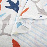 Wholesale Fish Pattern 100% Cotton Knitted Blanket/Summer Quilt thumbnail-3