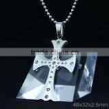 Natural Gemstone Stainless Steel Pendant, Seven Stone Cross Pendant Colorful thumbnail-3