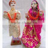 Wedding Gift Decor Toy Traditional Craft India Asia Unique Indian Handmade Cloth Dolls