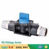 China Supplier PU Plastic Pneumatic Control Fittings Hand Valve With Two Cross thumbnail-1