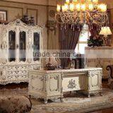 European Classic High End Wooden Home Office Desk And Bookcase/Home Carving Desk(MOQ=1 SET) thumbnail-1