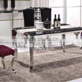 Simple Stainless Steel 4 Legs Dining Table Set thumbnail-6