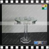 Clear Acrylic Small Round Coffee Table Glass and Marble Base Cafe Table From Shenzhen Yidong thumbnail-6