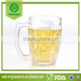 High White Glass Pineapple Shaped Beer Glass With Handle thumbnail-1