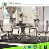 A8065 Small Pretty Waist Round Marble Rotating Dining Room Table thumbnail-1