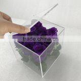 2017 Hot Sale Customized Clear Acrylic Rose Flower Box With Lid thumbnail-6