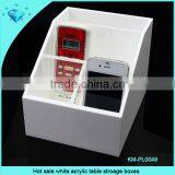 Hot Sale White Acrylic Table Stroage Boxes