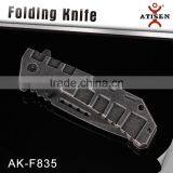 Stonewash Blade Folding Knife Camping Hunting Knife Tools Stainless Steel Handle thumbnail-3