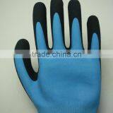 NMSAFETY Anti Water Seamless Breathable Fiber Knitted Liner Palm Double Sandy Foam Dipped Latex Work Glove thumbnail-4