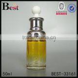 50ml New Products Cosmetic Lotion Essential Oil Perfume Glass Bottle With Silver Aluminum Dropper China Suppiers thumbnail-3