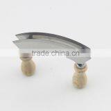 Wooden Handle Stainless Steel Double Blade Cheese Cutter Mincing Knife Mezzaluna Chopper thumbnail-5
