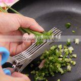 FDA Ceritfication Stainless Steel Chopped Green Onion 5 Blade Scissors thumbnail-3