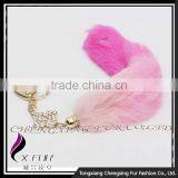 CX-R-40B Best Selling Wholesale Key Chain Dip Dyeing Rabbit Fur Keychain Ring thumbnail-1