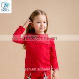 Wholesale Girls Long Sleeve Lace t Shirt With Flower Pattern Fleece Lining Shirt Designs For Girls thumbnail-2