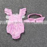 S17527A Newborn Girls Sleeveless Lace Rompers thumbnail-3