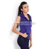 Newest Style Cotton Females Sleeveless Gym Hoodie Cheap thumbnail-4