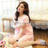 Cotton Sleep Shirt Breathable Lace Patchwork Ladies Sleepwear thumbnail-3