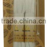 White Flat Polyester Shoe Laces With Aglets