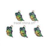 Zinc Based Alloy Butterfly Wing Charms Butterfly Animal Gold Plated Green Enamel thumbnail-1